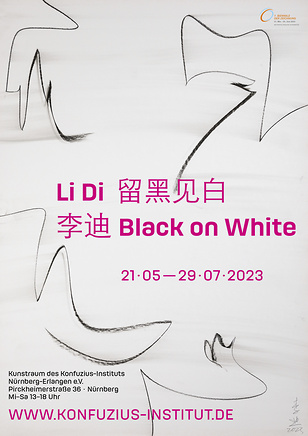 Plakat und Social Media zur Einzelausstellung „Li Di – Black on White“
